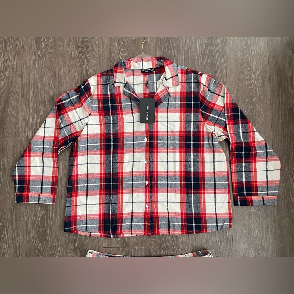 PrettyLittleThing Red and White Checkered Shirt